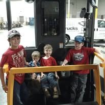 Shane's boys on a Crown TSP6000 forklift